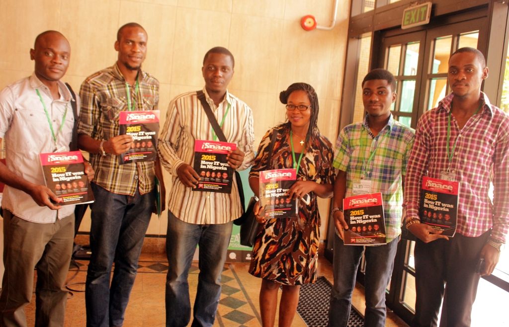 Nigeria Youth display iSpace magazine at the event 