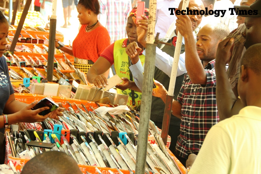 Mobile market….Technology Times file photo shows a phone shop at Ikeja Computer Village in Lagos