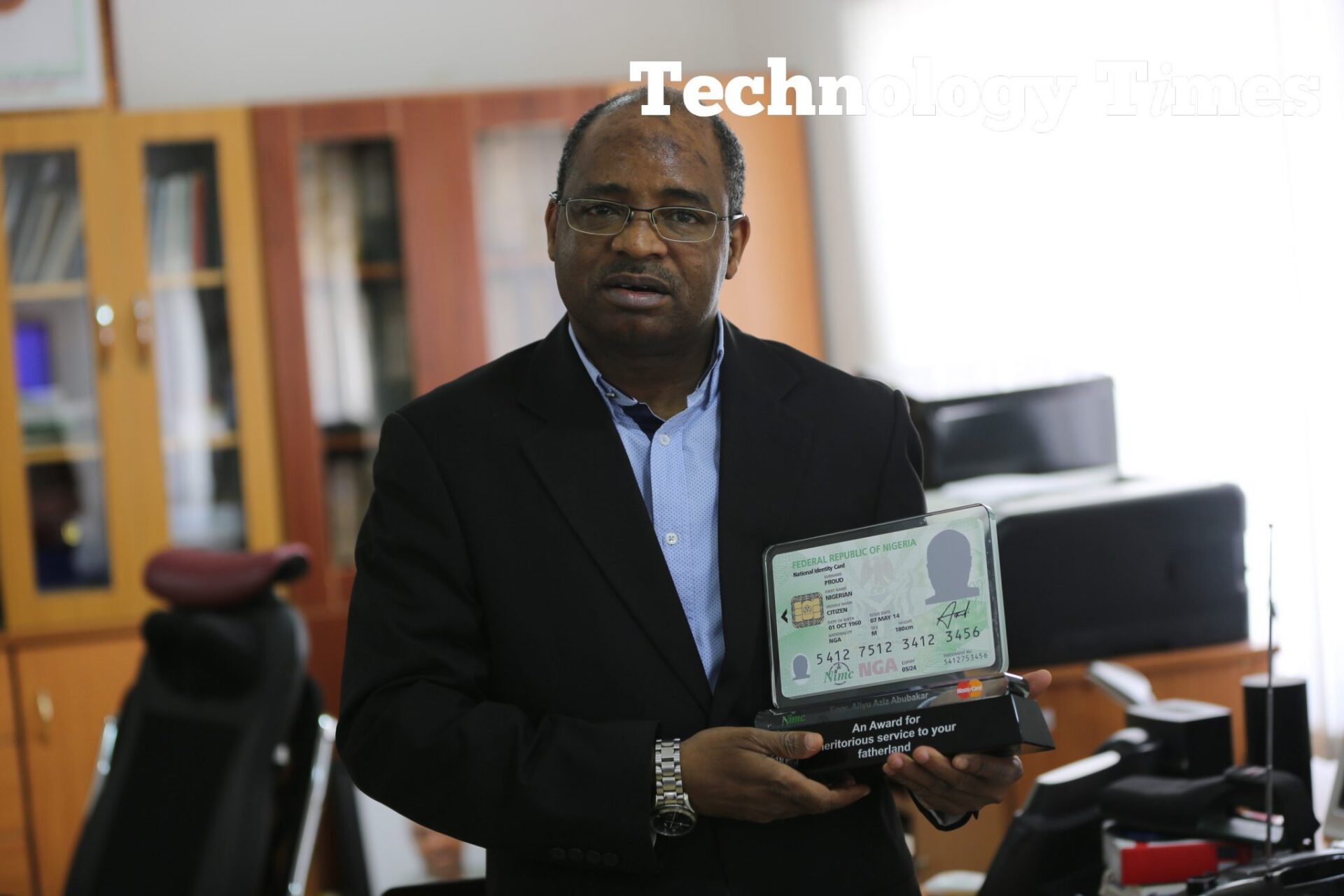 Engineer Aliyu Aziz, Director General/CEO of National Identity Management Commission (NIMC), seen during the interview with Technology Times at the NIMC Headquarters in Abuja.