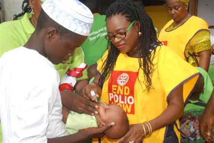 Members of Rotary in Nigeria supporting the polio eradication efforts 